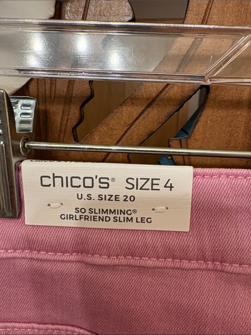 Chico's Pink Cropped Jeans with Frayed Hem - Picture 2 of 5